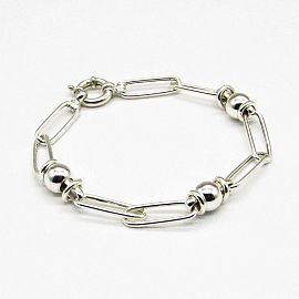 PULSERA OVALOS BOLAS 943x19CM MARINERO /PLATA